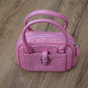 Pink Faux Ostrich Leather Handbag NWOT